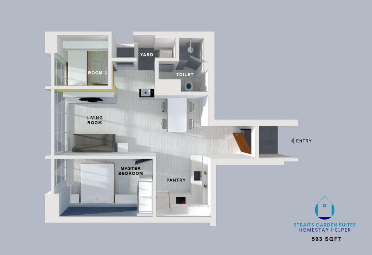 Apartment Straits Garden By The Helper *